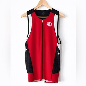 Pearl Izumi Elite In-R-Cool Tri Singlet Cycling Jersey Men’s XL Red Black